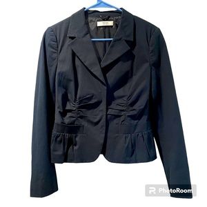 Prada Blazer Jacket Black Made in Italy Size 12 equivalent to EU 44 Three Snap